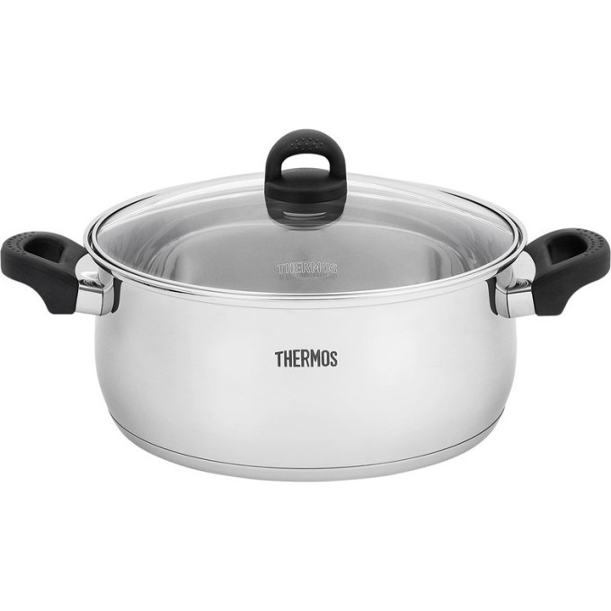 Кастрюля THERMOS KOP-W28N 28 см 7.0L из нержавеющей стали со стеклянной крышкой 771831